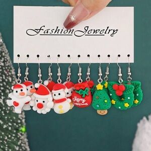 Christmas Earrings Set of 6